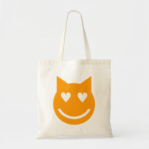 Bolsa Tote Gato Emoji De Olhos Moldados Pelo Coração