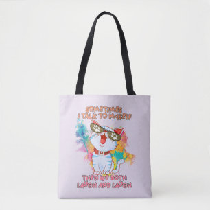 Bolsa Tote Gato Engraçado falando consigo mesmo - Gato Bonito