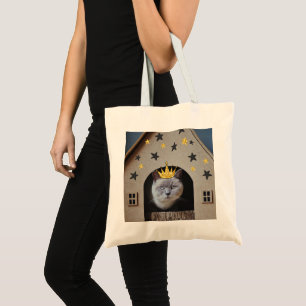 Bolsa Tote Gato Engraçado Fofinho Colagem Arte Pet Moderno