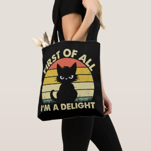 Bolsa Tote Gato Engraçado Gráfico Sarcástico Antes de Mais Na