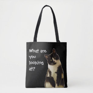Bolsa Tote Gato Engraçado "O que você está olhando!"