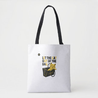 Bolsa Tote Gato Engraçado Trocadilho | Deixar o Gato Sair da
