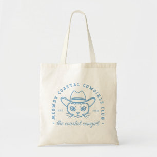 Bolsa Tote Gato estético do clube de praia de cowgirl costeir