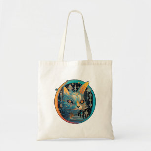 Bolsa Tote Gato Estranho Olhando para os Faróis