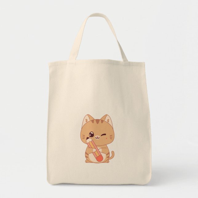 BOLSA TOTE GATO ESTUDANTE DE GATO AMOR DESIGN (Frente)