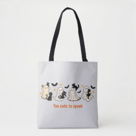 Bolsa Tote Gato Fantasma Cute de Halloween - Presente de Qued