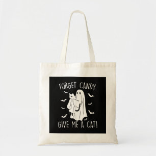 Bolsa Tote Gato Fantasma do Halloween Esquecido Doce Me Dê Ga