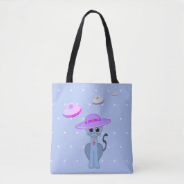 Bolsa Tote Gato Fofo em um Chapéu