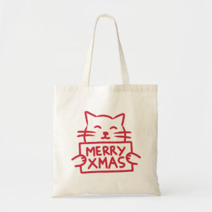 Bolsa Tote Gato Fofo Feliz Natal