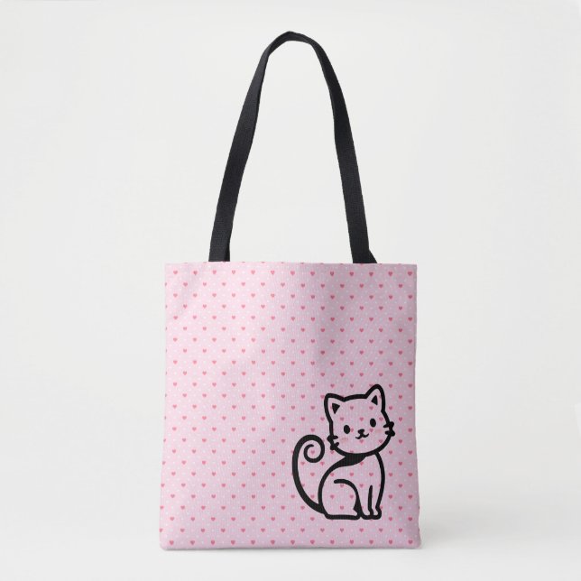 Bolsa Tote Gato Fofo Simples (Frente)
