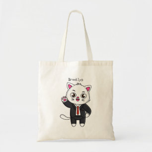 Bolsa Tote Gato gatinho bonito em desenho animado