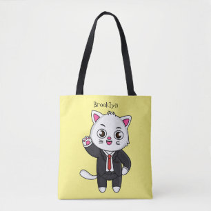 Bolsa Tote Gato gatinho bonito em desenho animado