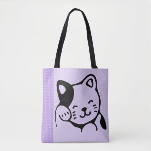 Bolsa Tote Gato Gatinho Branco e Preto, Alô