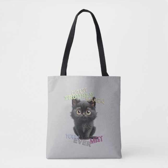 Bolsa Tote Gato Gatinho Cuttest Troubleshoot Maker Uma Divers (Frente)