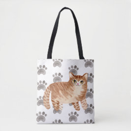 Bolsa Tote Gato Gatinho Pata Imprime Aquarela Pet Animal Russ