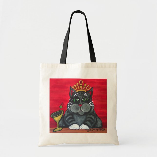 Bolsa Tote Gato gordo com sacola de Martini (Frente)
