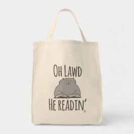 Bolsa Tote Gato Gordo Divertido Ele Está Lendo Slogan de Dese