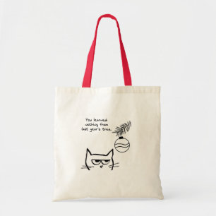 Bolsa Tote Gato irritado e a árvore de Natal