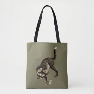 Bolsa Tote Gato Japonês Captando um Sapo