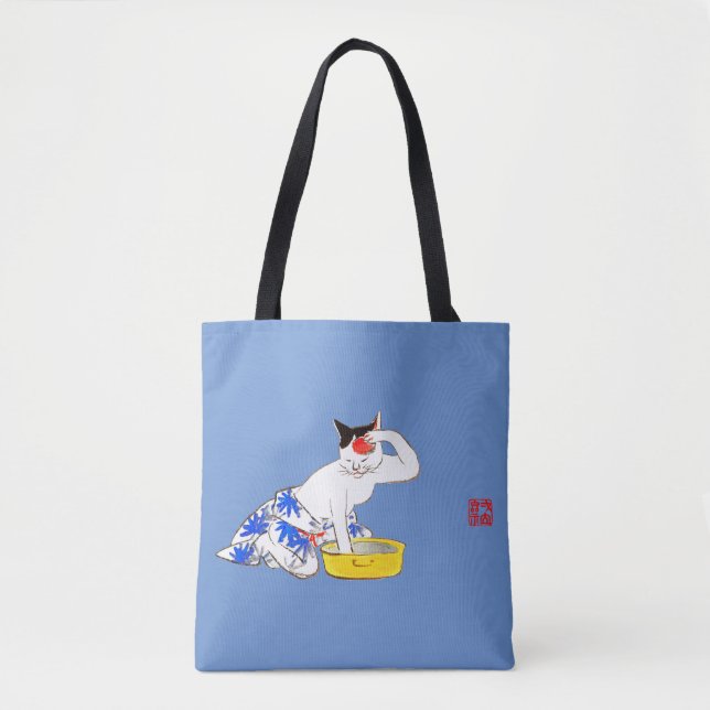 Bolsa Tote Gato Japonês Humoroso - Balança I (Frente)