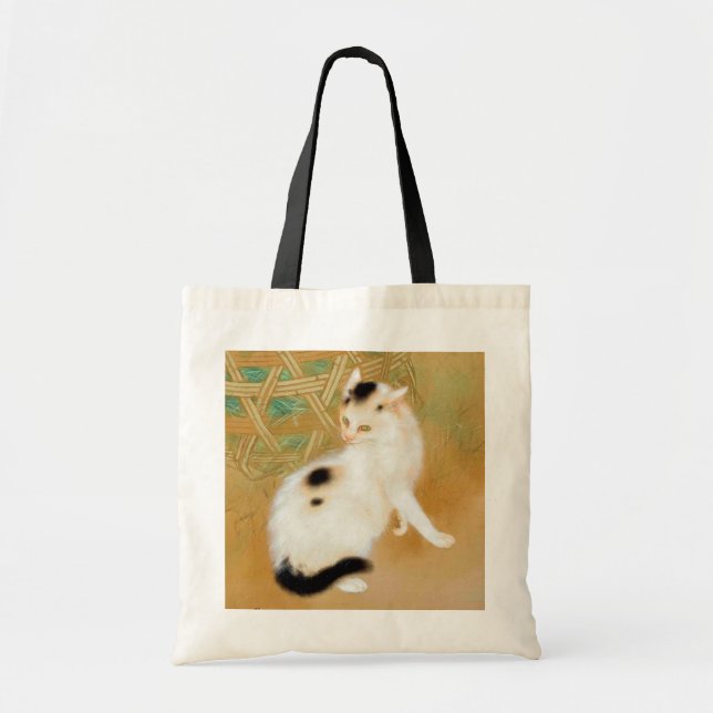 Bolsa Tote Gato Japonês, Takeuchi Seihō, Arte Japonesa (Frente)