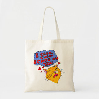 Bolsa Tote Gato Laranja Engraçado Te Amando Estilo De Cartoon