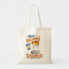 Bolsa Tote Gato Laranja Engraçado vs Aspirador Robô