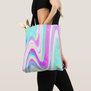 Bolsa Tote Gato líquido holográfico iridescente