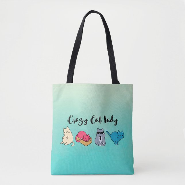 Bolsa Tote Gato Louco e 4 Gatos (Frente)