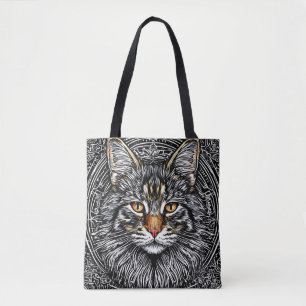 Bolsa Tote Gato Maine Coon Adorável