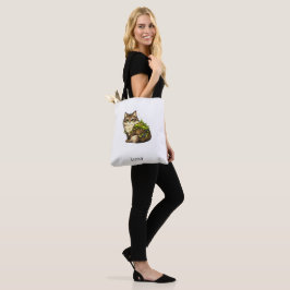 Bolsa Tote Gato Maine Coon Fofo Nome Personalizado