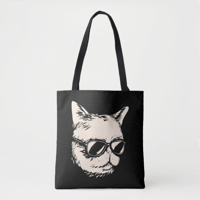Bolsa Tote Gato malvado com punho de sol (Frente)