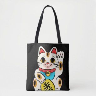 Bolsa Tote Gato - Maneki nekko japonês - sorte