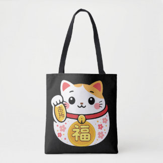 Bolsa Tote Gato - maneki nekko japonês sortudo