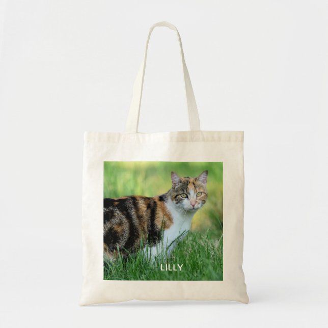Bolsa Tote Gato marrom e branco (Frente)