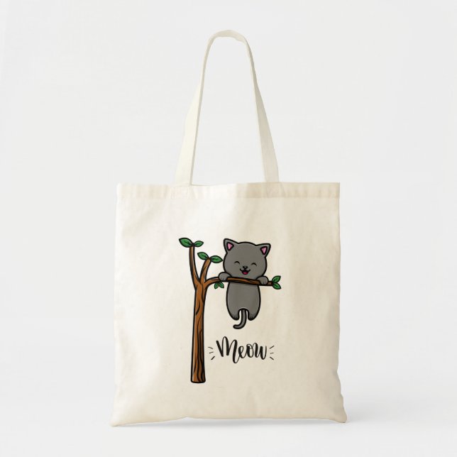 BOLSA TOTE GATO MIAU NA ÁRVORE (Frente)