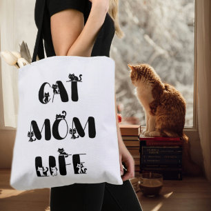 Bolsa Tote Gato Moderno Chic, Mãe, Dia de as mães Bonito