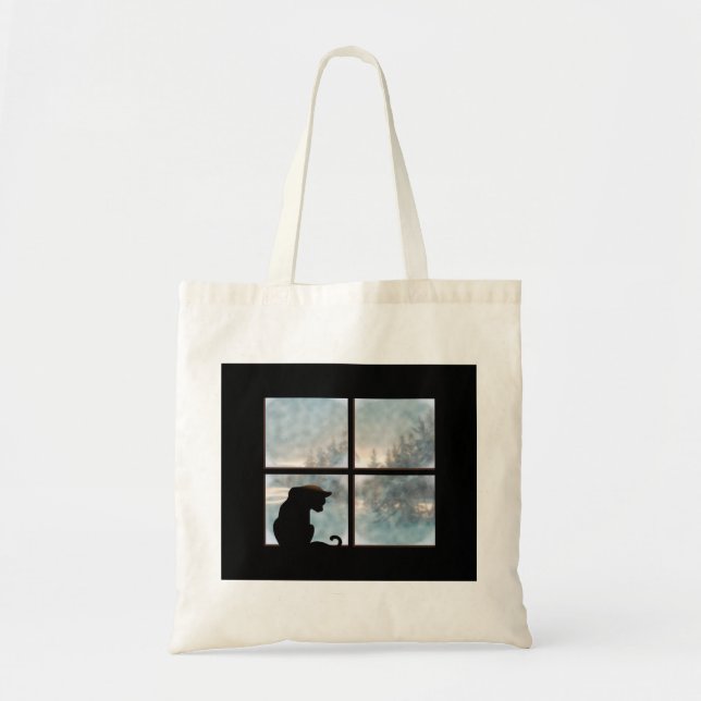 Bolsa Tote gato na janela (Frente)