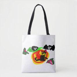 Bolsa Tote Gato Negro e Abóbora
