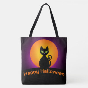 Bolsa Tote Gato Negro e Lua Cheia