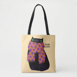 Bolsa Tote Gato Negro Fall Season Halloween Spooky Cute