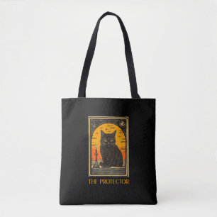 Bolsa Tote Gato Negro Halloween Tarot O Protetor Fortune Te