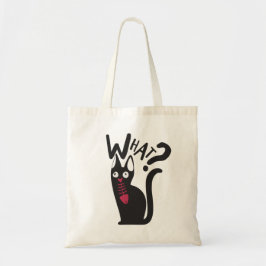 Bolsa Tote Gato Negro Piada engraçado com Minimalista de Peix