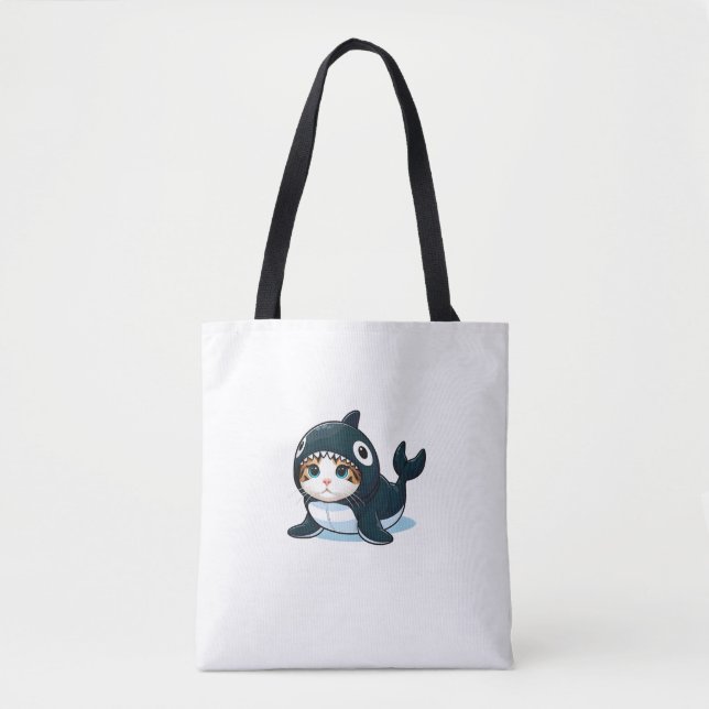 Bolsa Tote Gato no Figurino de Orca (Frente)