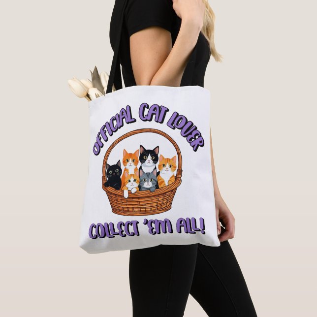 Bolsa Tote Gato Oficial Lover - Coletar "Em Todos" (Close Up)