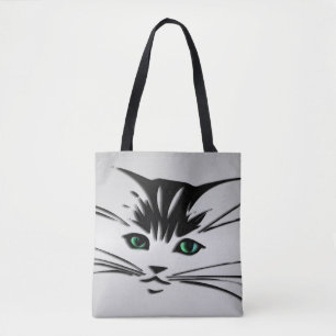 Bolsa Tote Gato Olhado Verde