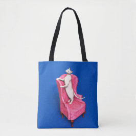 Bolsa Tote Gato oriental branco