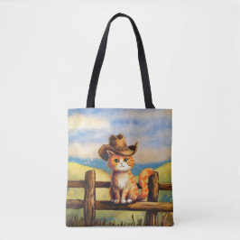 Bolsa Tote Gato Pai pintado com aquarela