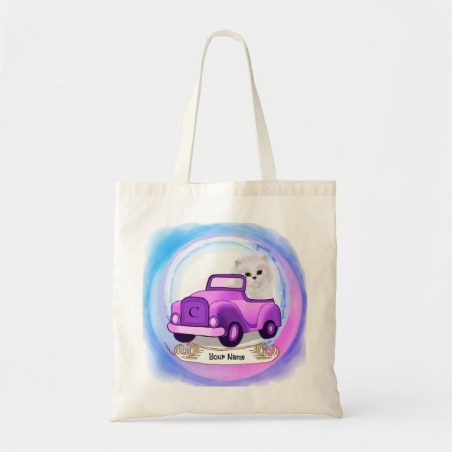 Bolsa Tote Gato Persa Dirigindo Carro (Frente)