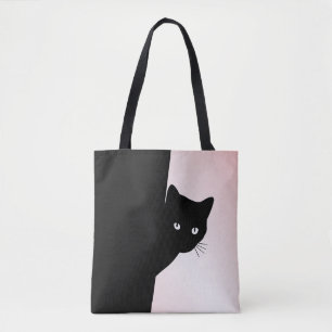 Bolsa Tote Gato Preto Astuto Rosa